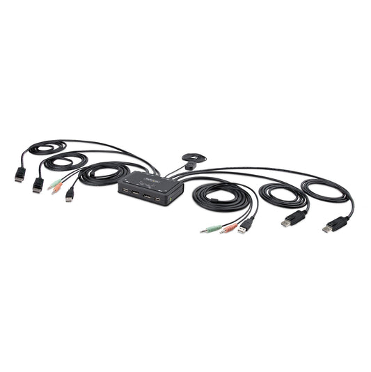 StarTech 2-PORT COMPACT 4K KVM SWITCH - DUAL-MONITOR CABLE KVM SWITCH
