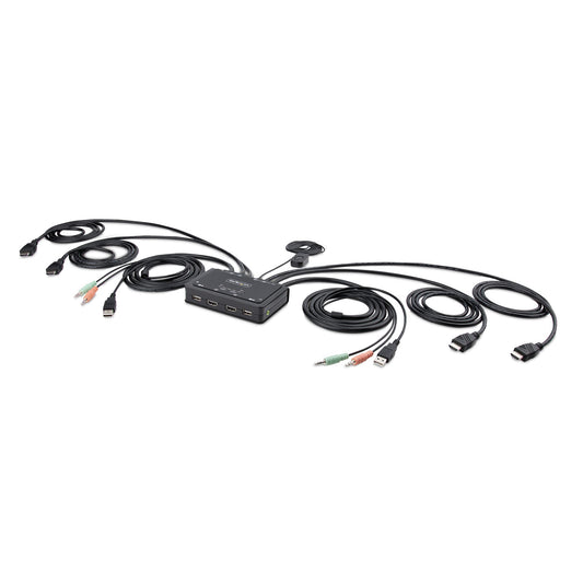 StarTech 2-PORT COMPACT 4K KVM SWITCH - DUAL-MONITOR CABLE KVM SWITCH