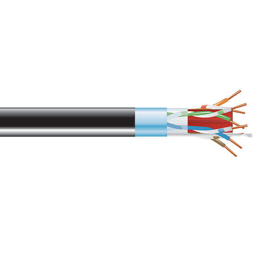 BLACK BOX CAT6A 650-MHZ SOLID ETHERNET BULK SHIELDED CABLE PROVIDES TRANSMISSION
