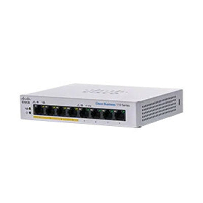Cisco CBS110 Unmanaged 8-port GE, Partial PoE, Desktop, Ext PS