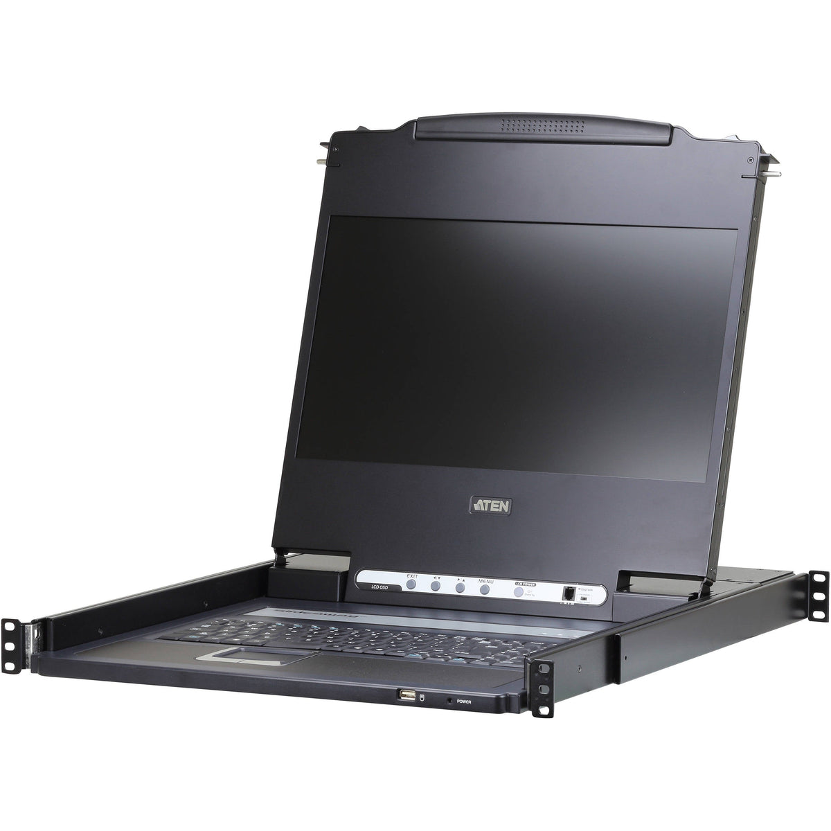 ATEN THE CL6700MW DVI FULL HD LCD CONSOLE IS A SINGLE RAIL KVM CONSOLE FEATURING A 17