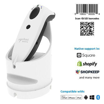 SOCKETSCAN S720 GENERAL PURPOSE BARCODE READER, WHITE & WHITE DOCK WITH BARREL J