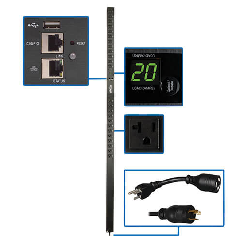 EATON 1.9KW SINGLE-PHASE MONITORED PDU WITH LX PLATFORM INTERFACE, 120V OUTLETS