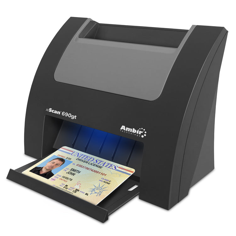 AMBIR NSCAN 690GT DUPLEX ID CARD SCANNER W/ AMBIRSCAN: VERTICAL HIGH-SPEED DUPLEX ID &
