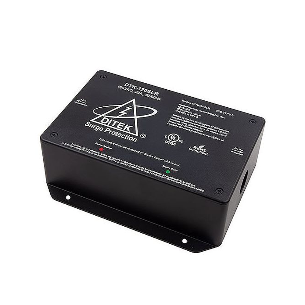 Ditek 120VAC, 20A Series Protector w/ Load Removal. UL1449 SPD Type 2