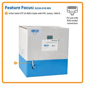 1000FT CAT6 BULK CABLE WHITE