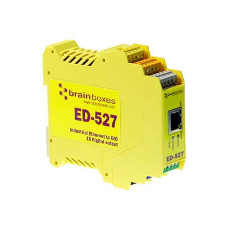 BRAINBOXES ETHERNET TO 16 DIGITAL OUTPUTS TEMP RANGE - 22 DEG F TO+176 DEG F