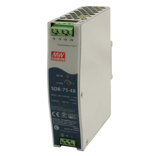 48VDC 75WATT DIN RAIL PS FOR