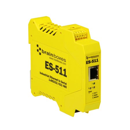 BRAINBOXES ES-511 1PORT DEVICE SVR RS232/422/485 ENET INDUSTRIAL CLASS