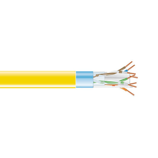 BLACK CAT6 400-MHZ SOLID ETHERNET BULK CABLE - SHIELDED (F/UTP), CMR PVC, YELLOW, 1000