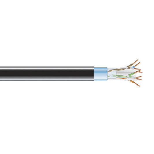 BLACK CAT6 400-MHZ SOLID ETHERNET BULK CABLE - SHIELDED (F/UTP), CMP PLENUM, BLACK, 10