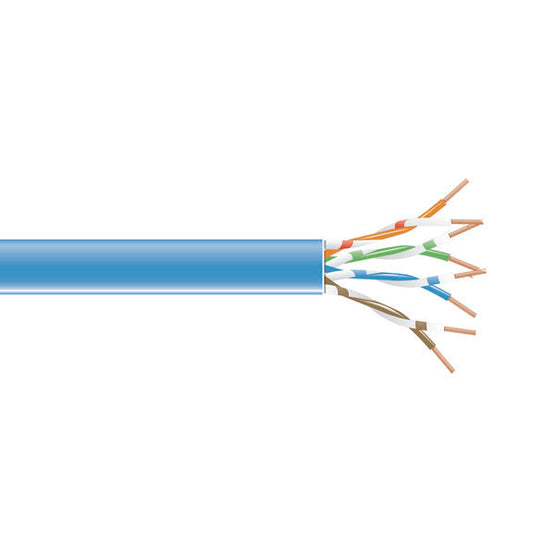 BLACK CAT6 550-MHZ STRANDED ETHERNET BULK CABLE - UNSHIELDED (UTP), CM PVC, BLUE, 1000