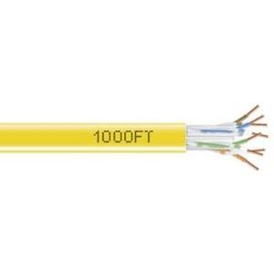 BLACK CAT6 550-MHZ SOLID ETHERNET BULK CABLE - UNSHIELDED (UTP), CMR PVC, YELLOW, 1000