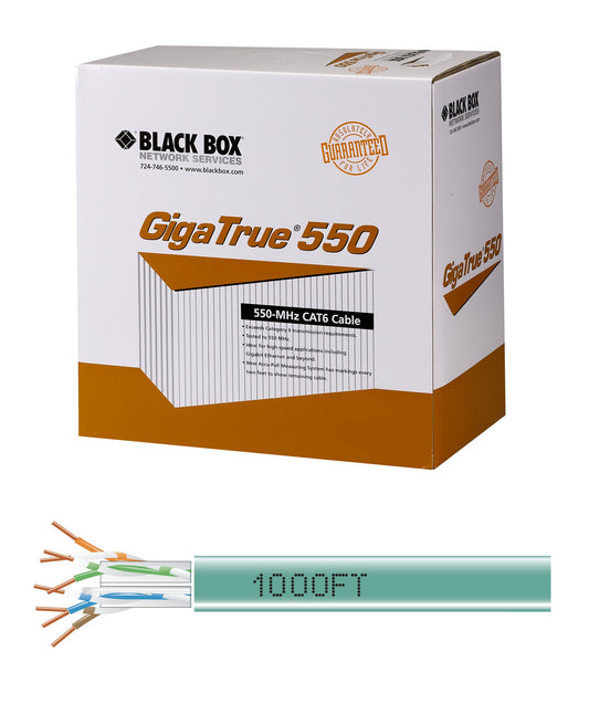 BLACK GIGATRUE CAT6, 550-MHZ SOLID BULK CABLE (UTP) IS DESIGNED FOR USE IN HIGH-PERFOR