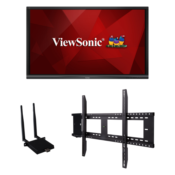 75" 4K Interactive Display Wireless Adapter wall mount bundle