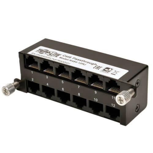 EATON TRIPP LITE SERIES CAT6A PASS-THROUGH CASSETTE - (X12) RJ45