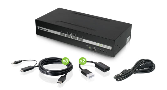 IOGEAR 4-PORT DUAL VIEW SECURE KVM SWITCH W/DISPLAYPORT/HDMI/AUDIO AND CAC SUPPORT