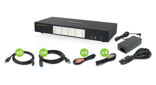 IOGEAR 4-PORT 4K DUAL DISPLAYPORT KVM TAA COMPLIANT