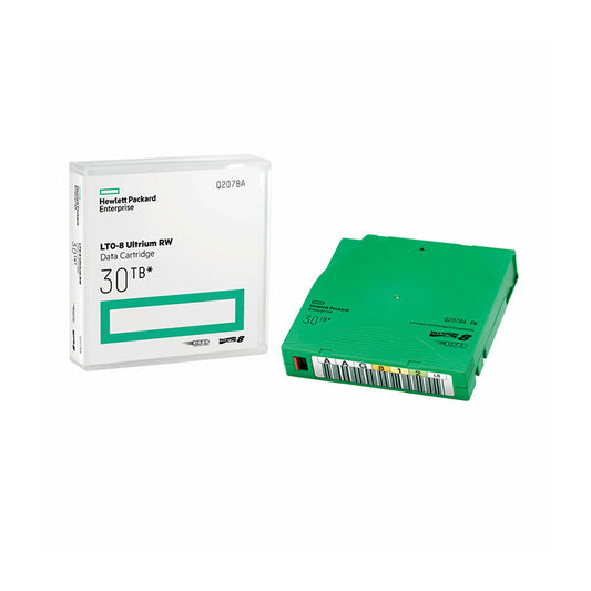 Hewlett HPE LTO, Ultrium-8, 12TB/30TB, RW, Custom Labeled, 20/PK, with Cases