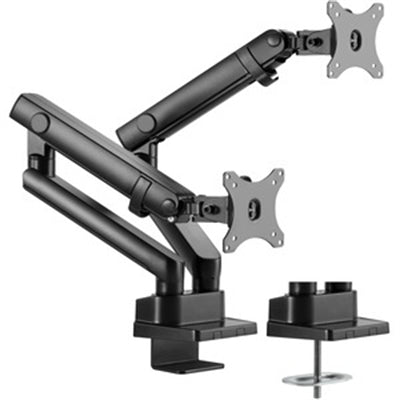 AMER DUAL MONITOR ARTICULATING MNT BLK CLAMP GROMMET TWO MNTRS 32IN
