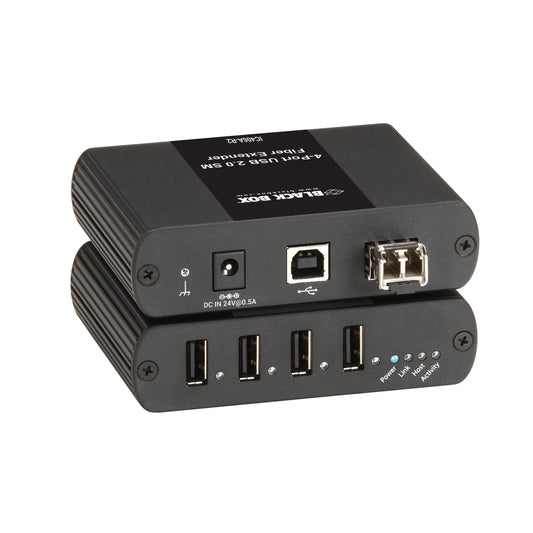 BLACK INSTALL YOUR USB DEVICES ANYWHERE COMBINE THE 4-PORT SINGLEMODE FIBER USB EXTEN