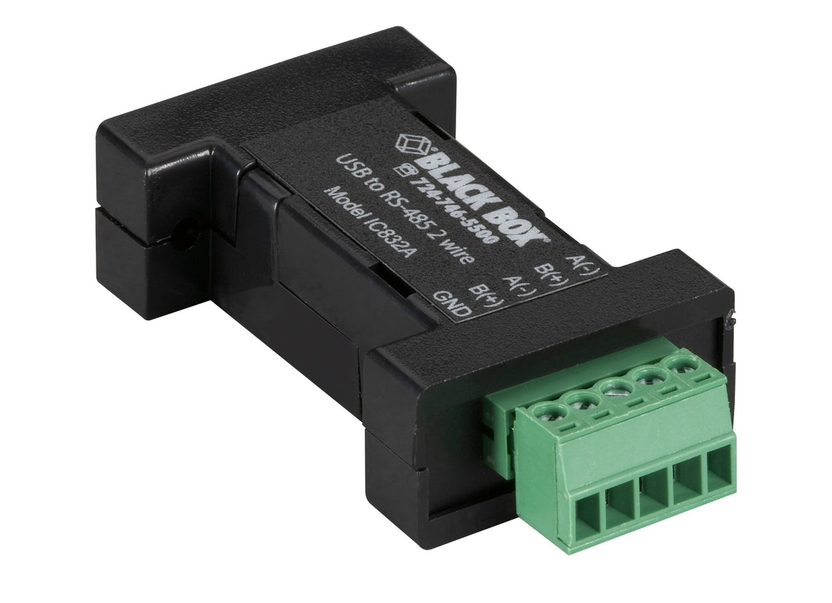 BLACK USB 2.0 TO RS485 2-WIRE CONVERTER - TERMINAL BLOCK, 1-PORT