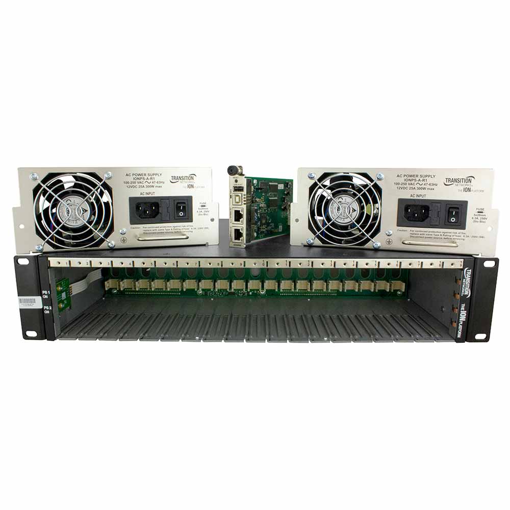 TRANSITION 19 SLOT AC ION CHASSIS W/REDUNDANT AC POWER SUPPLY AND MANAGEMENT MODULE BUNDLE