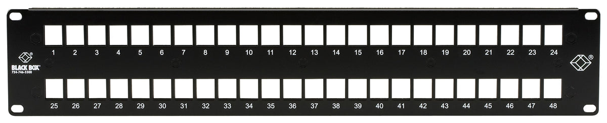 BLACK MULTIMEDIA PATCH PANEL - 2U, 48-PORT