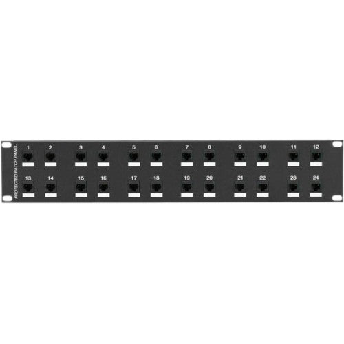 BLACK BUILT-IN, ALL-WIRE PROTECTION ON EACH PORT MAKES THIS PANEL A TIME AND MONEY SAV