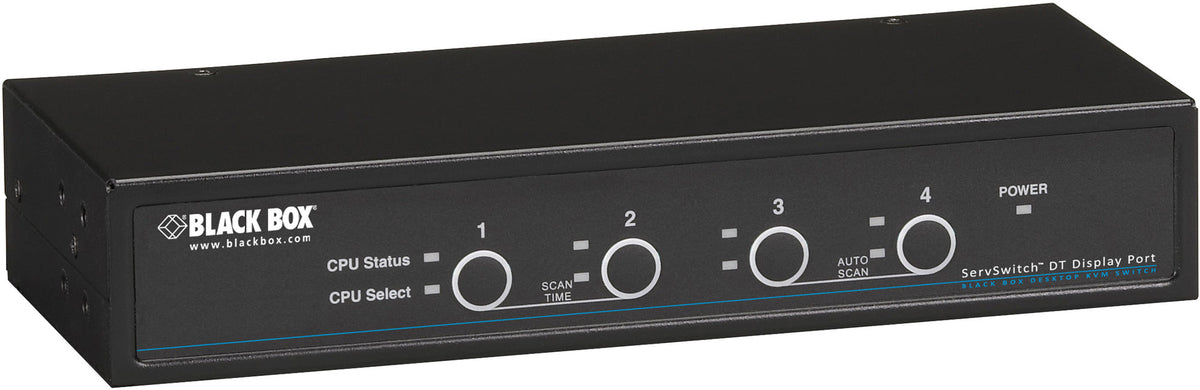 BLACK DESKTOP KVM SWITCH - DISPLAYPORT WITH USB AND AUDIO - 4-PORT
