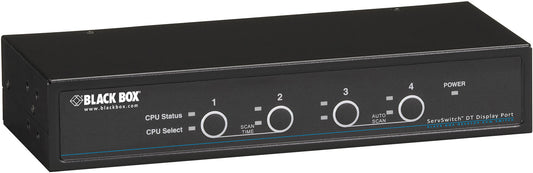 BLACK DESKTOP KVM SWITCH - DISPLAYPORT WITH USB AND AUDIO - 4-PORT