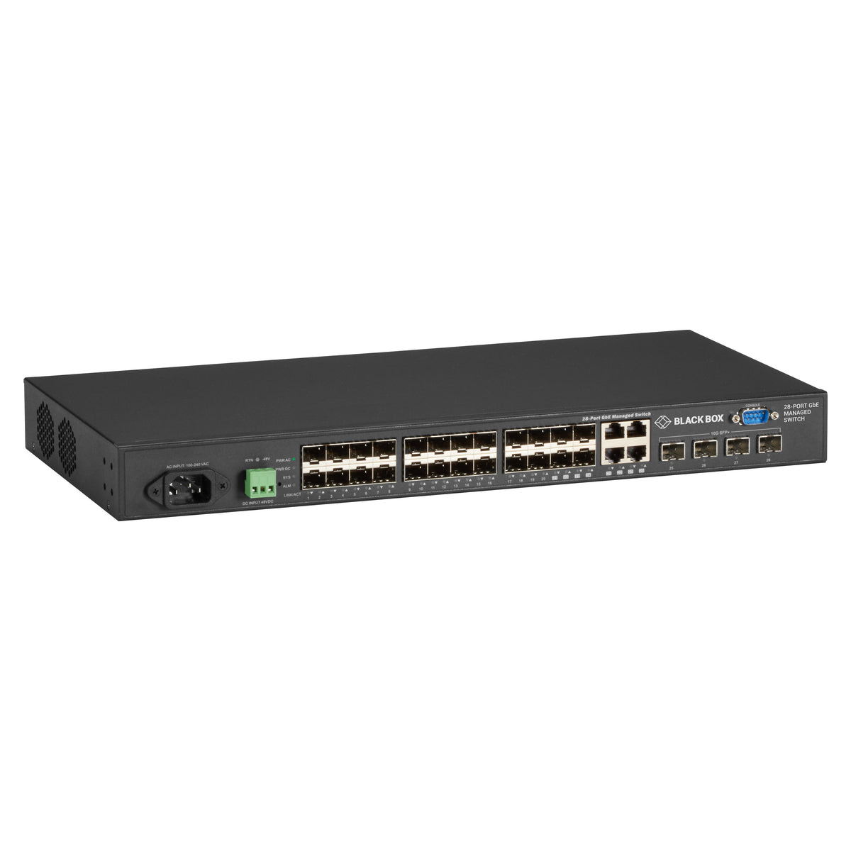 BLACK THIS LAYER 2 MANAGED GIGABIT ETHERNET SWITCH INCLUDES (20) 100/1000-MBPS SFP (SM