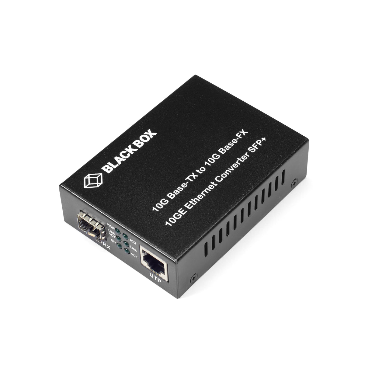 BLACK 10-GIGABIT (10-GBPS) MEDIA CONVERTER - 10-GBPS COPPER TO 10-GBPS FIBER SFP+