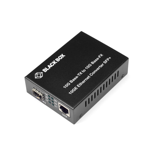 BLACK 10-GIGABIT (10-GBPS) MEDIA CONVERTER - 10-GBPS COPPER TO 10-GBPS FIBER SFP+