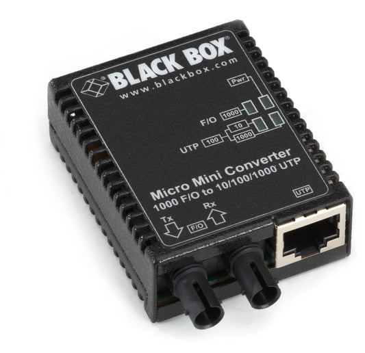 BLACK THE MICRO MINI MEDIA CONVERTER IS IDEAL FOR BRINGING FIBER TO THE DESKTOP AND FO