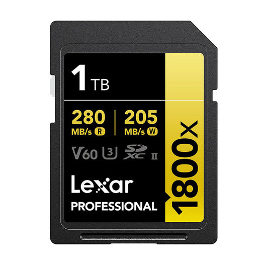 Lexar Professional SDXC Memory Card, 1800x 1TB, Class 10, UHS-II, U3, GOLD Series