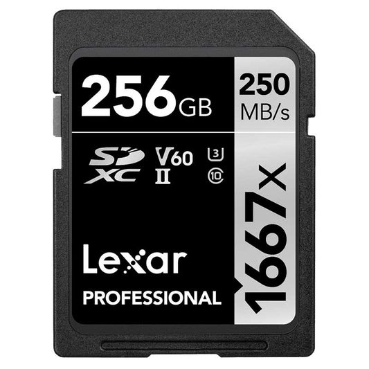 Lexar Professional SDXC Memory Card, 1667x 256GB, Class 10, UHS-II, U3, V60
