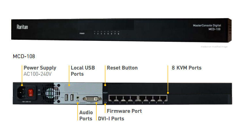 RARITAN 1 USER, 8-PORT, MASTERCONSOLE DGITAL CAT