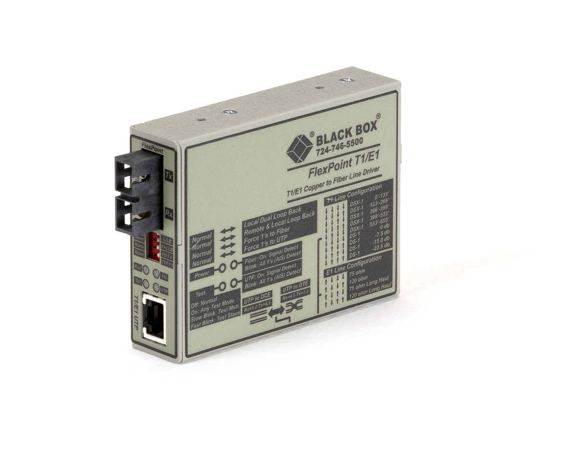BLACK MANAGED T1/E1 MEDIA CONVERTER - T1/E1 CO