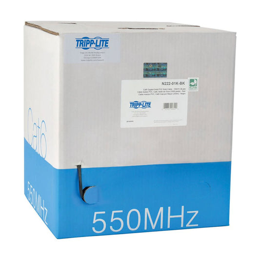 EATON TRIPP LITE SERIES CAT6 GIGABIT SOLID CORE UTP PVC BULK ETHERNET CABLE, BLA