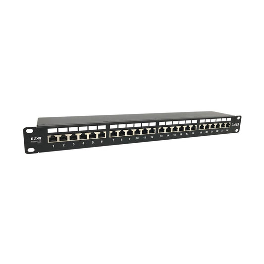 EATON CAT6A PATCH PANEL SHIELDED STP 24PORT 10 GBPS 110 PUNCH DOWN 1U