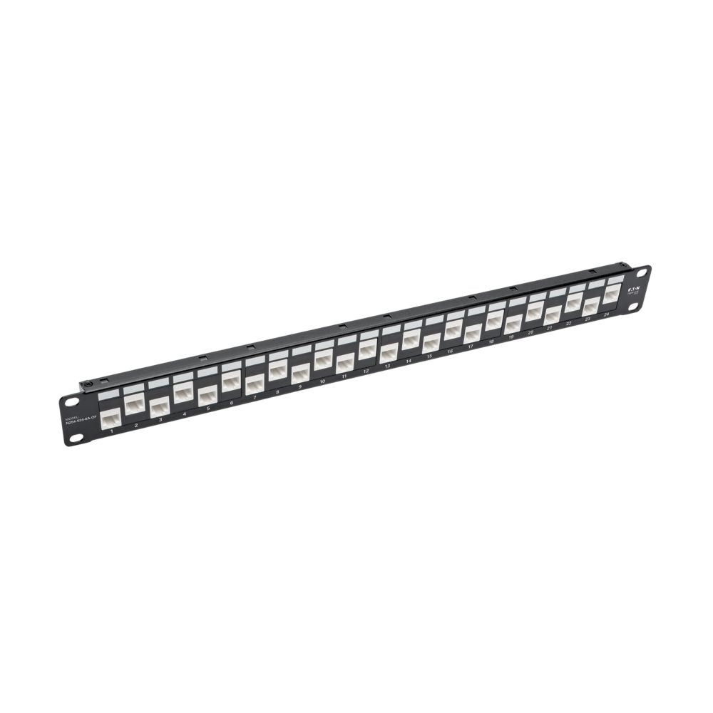EATON 24PORT CAT6A CAT6 CAT5E FEED THROUGH OFFSET RJ45 1U PATCH PANEL
