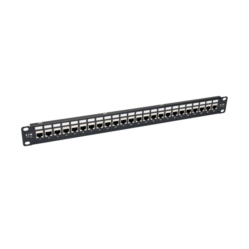 EATON TRIPP LITE SERIES 24-PORT 1U RACK-MOUNT STP SHIELDED CAT6A FEEDTHROUGH PAT