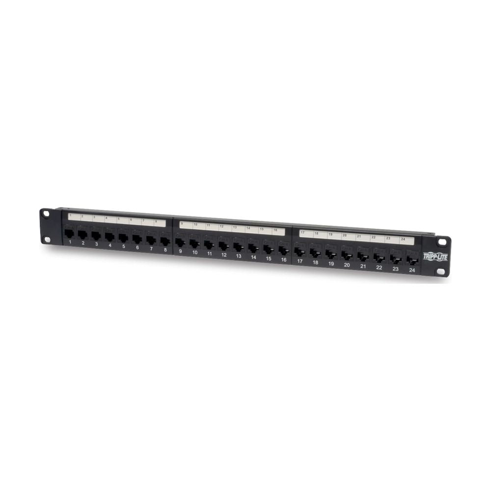 EATON TRIPP LITE SERIES 24-PORT 1U RACK-MOUNT CAT6/CAT5 FEEDTHROUGH PATCH PANEL,