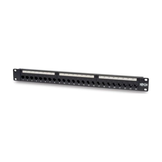 EATON TRIPP LITE SERIES 24-PORT 1U RACK-MOUNT CAT6/CAT5 FEEDTHROUGH PATCH PANEL,