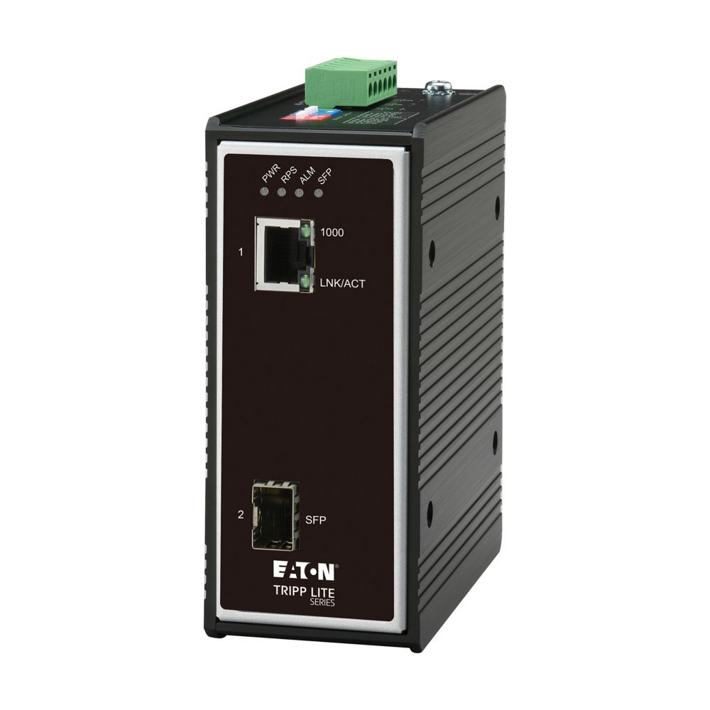 EATON TRIPP LITE SERIES INDUSTRIAL GIGABIT FIBER TO ETHERNET MEDIA CONVERTER, 10