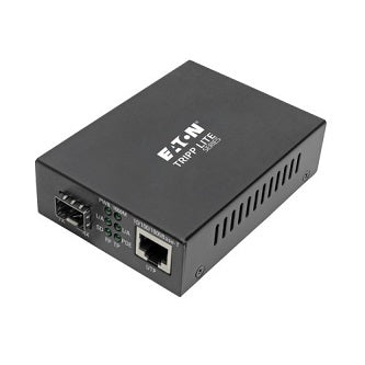 EATON TRIPP LITE SERIES GIGABIT SFP FIBER TO ETHERNET MEDIA CONVERTER, POE+, INT