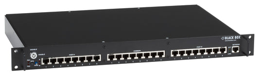 BLACK RACKMOUNT GANG SWITCH - 19-IN., 1U, (8) RJ-45 A/B (ALL PINS), NETWORK MANAGEABLE