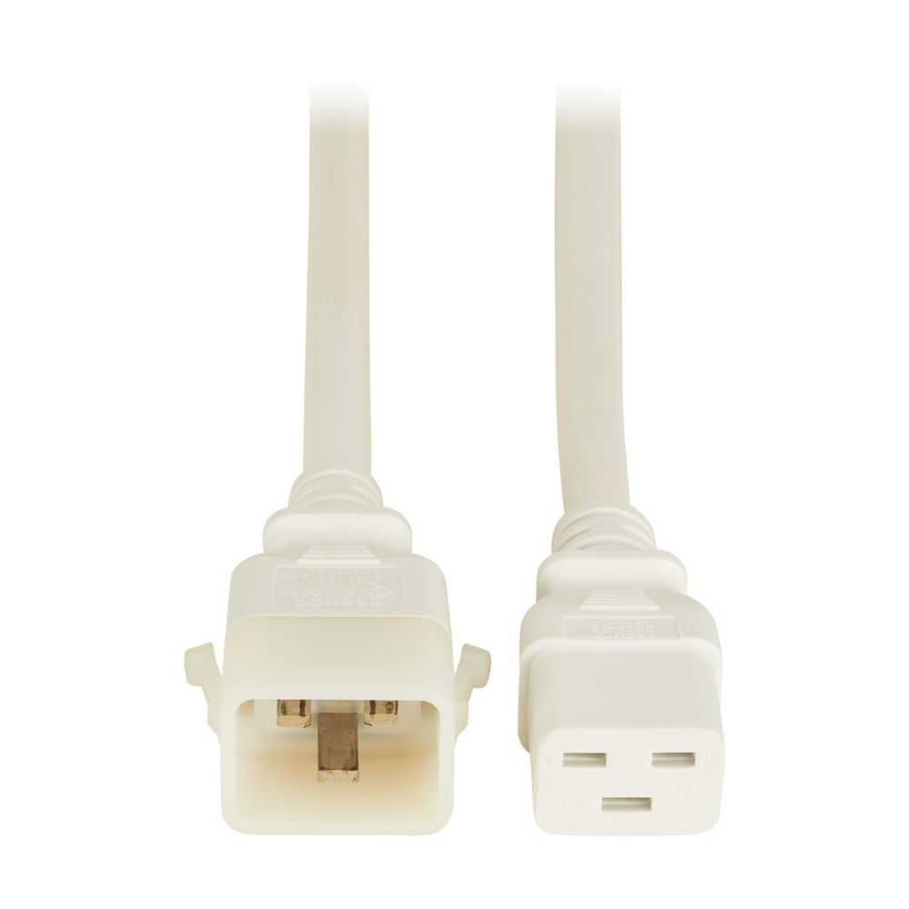 EATON PDU POWER CORDS C19 P-LOCK C20 HEAVY-DUTY 20A 12AWG 3FT WHITE 6PCK