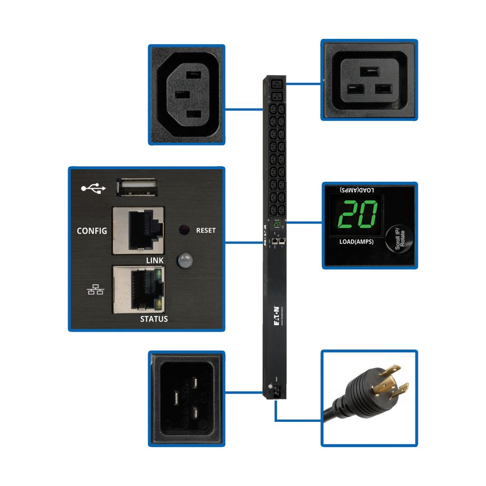 Eaton PDU MONITORED 20A 18 C13 2XC19